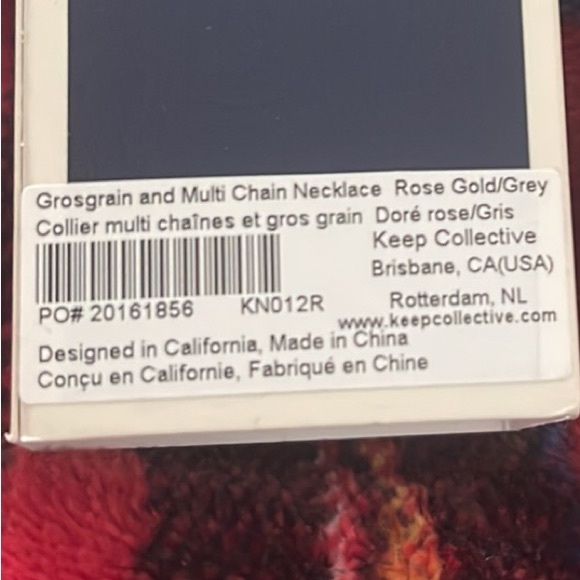 Keep Collective Grey Grosgrain & Rose Gold Multi Chain Necklace - Picture 2 of 2